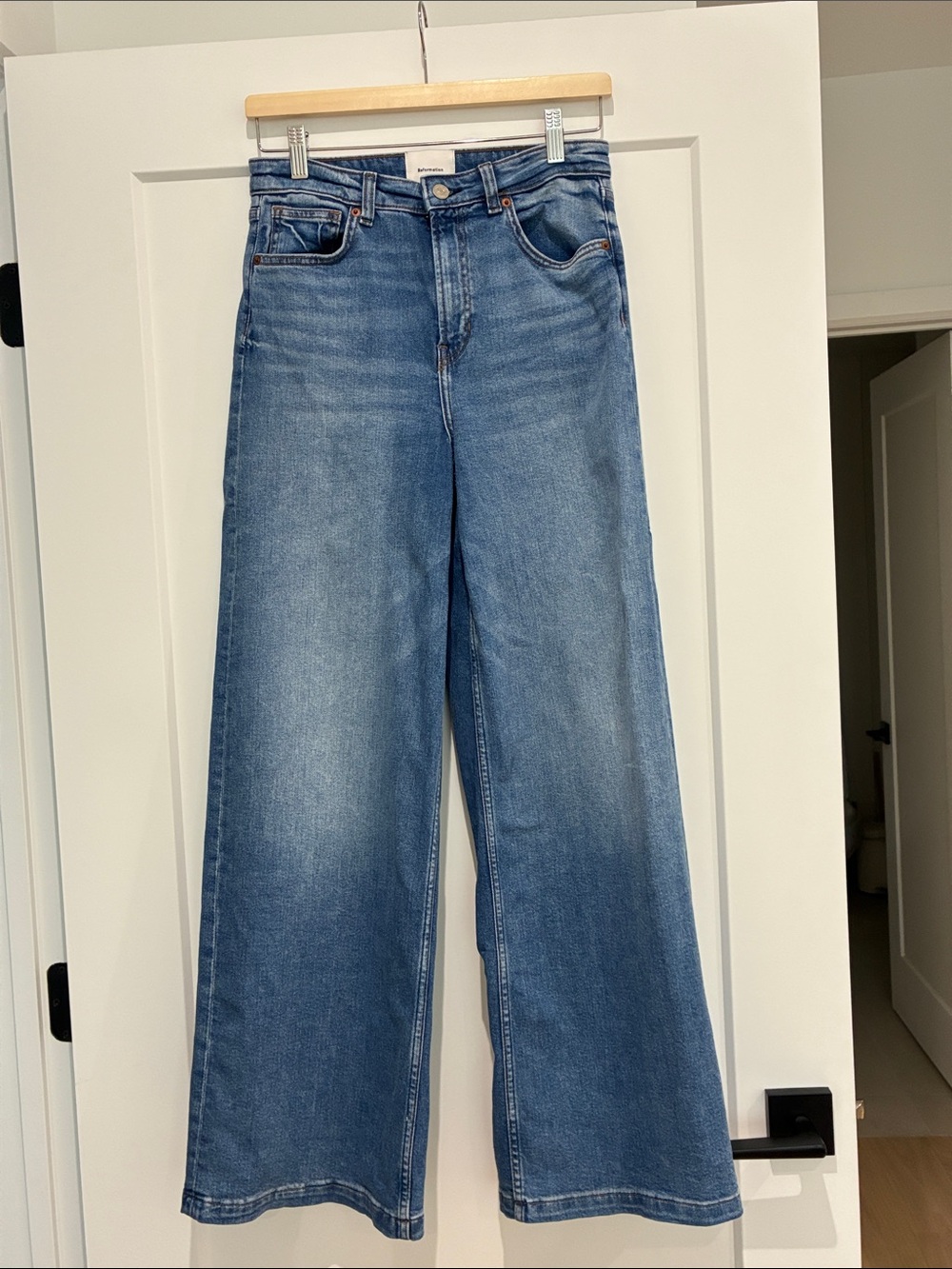 Reformation Light Blue Wide Leg Jeans - Picture 2 of 3